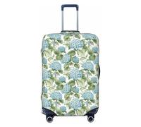 Woshuwo Hydrangea Clusters Green Leaves Elastic Travel Luggage Covers Dustproof Scratch-Resistant Suitcase Protector Fit 22-24 Inch