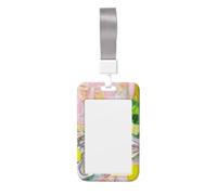 Woshuwo Impressionistic Fresh Oysters On Plate Lemon Sliding Id Badge Holder Hard Plastic Work Card Case Name Tag Protector for Nurses Office