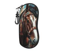 Woshuwo Indian Horse Portable Glasses Case Light Sunglasses Bag Eyeglasses Case