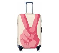 Woshuwo Large Pastel Pink Victory Sign Elastic Travel Luggage Covers Dustproof Scratch-Resistant Suitcase Protector Fit 22-24 Inch
