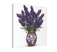 Woshuwo Lavender In Vase Canvas Wall Art Poster Aesthetic Print Painting For Dorm Bedroom Living Room,30x30cm Framed