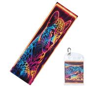 Woshuwo Leopard In A Neon Frame Cooling Towels For Neck And Face 40" X 12" Cool Sweat Rags Soft Breathable Chill Ice Towel For Sport Yoga Golf Gym