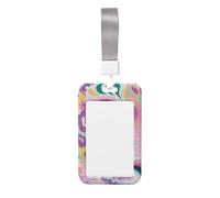 Woshuwo Leopard Nose Sliding Id Badge Holder Hard Plastic Work Card Case Name Tag Protector for Nurses Office