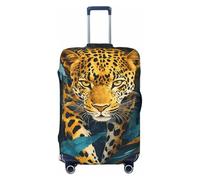 Woshuwo Leopard Walking Through The Jungle Elastic Travel Luggage Covers Dustproof Scratch-Resistant Suitcase Protector Fit 22-24 Inch