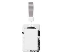 Woshuwo Leopard with Cowboy Hat Sliding Id Badge Holder Hard Plastic Work Card Case Name Tag Protector for Nurses Office