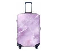 Woshuwo Light Purple Marble White Veins Elastic Travel Luggage Covers Dustproof Scratch-Resistant Suitcase Protector Fit 22-24 Inch
