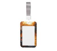 Woshuwo Loon Birds Sliding Id Badge Holder Hard Plastic Work Card Case Name Tag Protector for Nurses Office