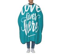Woshuwo Love Lives Here On Turquoise Hair Cutting Apron,Salon Barber Apron For Adult