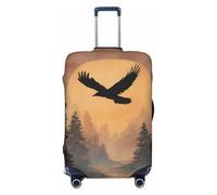 Woshuwo Majestic Black Raven Soaring Vintage Elastic Travel Luggage Covers Dustproof Scratch-Resistant Suitcase Protector Fit 22-24 Inch