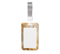 Woshuwo Majestic Owl Autumn Forest Sliding Id Badge Holder Hard Plastic Work Card Case Name Tag Protector for Nurses Office