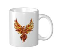 Woshuwo Majestic Phoenix Stained Glass Ceramic Cup, Elegant Coffee Mug Tee Drinkware Water Cup for Home Office 11oz
