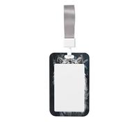 Woshuwo Majestic White Tiger Sliding Id Badge Holder Hard Plastic Work Card Case Name Tag Protector for Nurses Office