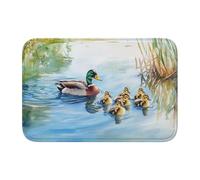 Woshuwo Mallard Ducks Swimming In The Lake Door Mats,Non-Slip Doormat For Outside Indoor Entry Farmhouse Home Rugs,40x60cm