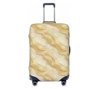 Woshuwo Marble Texture Light Yellow-Colored Elastic Travel Luggage Covers Dustproof Scratch-Resistant Suitcase Protector Fit 22-24 Inch