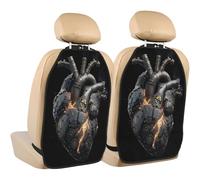Woshuwo Metal Gears Anatomical Human Heart Car Seat Back Kick Protectors,2 Pack Kick Mats With Storage Pockets For Vehicles To Protect From Dirt Mud Scratches