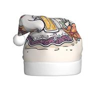 Woshuwo Mexican White Ghost Colorful Sombrero Santa Hat Adult Xmas Headwear Novelty Christmas Hat