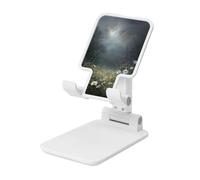 Woshuwo Misty Forest Night Wildflowers Daisies Foldable Cell Phone Stand Adjustable Angle Height Desktop Portable Cellphone Cradle Compatible With All Smartphone White-Style