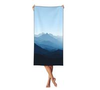 Woshuwo Mountain Silhouette Bold Minimalist Beach Towel 27.5x55 Inches Lightweight Beach Towel Quick Dry Blanket For Vacation