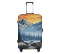 Woshuwo Mountains and Forests with A Sunset Elastic Travel Luggage Covers Dustproof Scratch-Resistant Suitcase Protector Fit 22-24 Inch