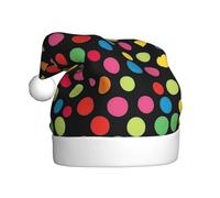 Woshuwo Multi Colored Polka Dots Santa Hat Adult Xmas Headwear Novelty Christmas Hat
