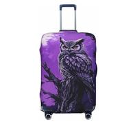 Woshuwo Mystical Owl On Ancient Tree Elastic Travel Luggage Covers Dustproof Scratch-Resistant Suitcase Protector Fit 22-24 Inch