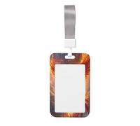 Woshuwo Mythical Bird Rising from Ashes Sliding Id Badge Holder Hard Plastic Work Card Case Name Tag Protector for Nurses Office
