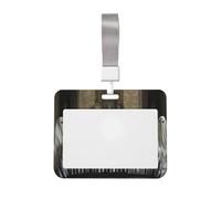 Woshuwo Nine Ghosts at The Long Rectangular Table Sliding Id Badge Holder Hard Plastic Work Card Case Name Tag Protector for Nurses Office