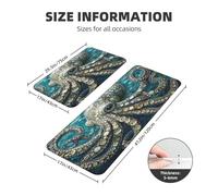 Woshuwo Octopus With Metallic Accents Tentacles Kitchen Rugs Set Of 2 Non-Slip Floor Mat Runner Rug Doormat Area Carpet Laundry Room Kitchen Decor