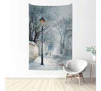 Woshuwo Old Street Lamp In The Snow Tapestry Wall Art For Bedroom Living Room Dorm Modern Aesthetic Tapestry For Parties Backdrop Banner 60x40 Inch