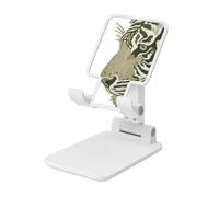 Woshuwo Olive Green Tiger'S Head Foldable Cell Phone Stand Adjustable Angle Height Desktop Portable Cellphone Cradle Compatible With All Smartphone White-Style