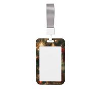 Woshuwo Orange Cat Holding A Magic Wand Sliding Id Badge Holder Hard Plastic Work Card Case Name Tag Protector for Nurses Office