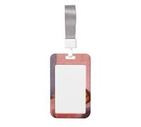 Woshuwo Orange Tabby Cat Sleeping Sliding Id Badge Holder Hard Plastic Work Card Case Name Tag Protector for Nurses Office