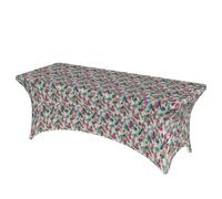 Woshuwo Pastel Vintage Christmas Bird Table Cover 6ft Stretch Cloth For Rectangle Table Kitchen Tablecloths Dining Tables Cover For Banquet Weddings Party