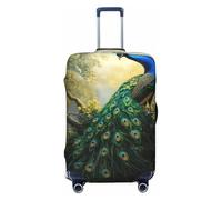 Woshuwo Peacocks A Full Tail Elastic Travel Luggage Covers Dustproof Scratch-Resistant Suitcase Protector Fit 22-24 Inch