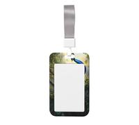 Woshuwo Peacocks A Full Tail Sliding Id Badge Holder Hard Plastic Work Card Case Name Tag Protector for Nurses Office