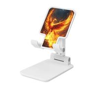 Woshuwo Phoenix Rising From Flames Gold-Ash Foldable Cell Phone Stand Adjustable Angle Height Desktop Portable Cellphone Cradle Compatible With All Smartphone White-Style