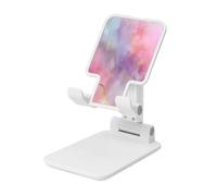 Woshuwo Pink And Gold Marble Pastel Color Foldable Cell Phone Stand Adjustable Angle Height Desktop Portable Cellphone Cradle Compatible With All Smartphone White-Style