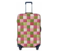 Woshuwo Pink and Green Pastel Coloured Squares Texture Elastic Travel Luggage Covers Dustproof Scratch-Resistant Suitcase Protector Fit 22-24 Inch