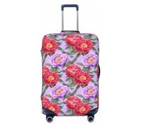 Woshuwo Pink and Red Peonies Elastic Travel Luggage Covers Dustproof Scratch-Resistant Suitcase Protector Fit 22-24 Inch