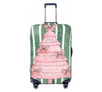 Woshuwo Pink Christmas Tree with Bows Elastic Travel Luggage Covers Dustproof Scratch-Resistant Suitcase Protector Fit 22-24 Inch