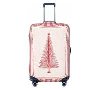 Woshuwo Pink Christmas Tree with Stripes Elastic Travel Luggage Covers Dustproof Scratch-Resistant Suitcase Protector Fit 22-24 Inch