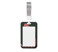 Woshuwo Pink Leopard Minimalistic Aesthetic Sliding Id Badge Holder Hard Plastic Work Card Case Name Tag Protector for Nurses Office