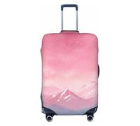 Woshuwo Pink Sky with Snowflakes Falling Elastic Travel Luggage Covers Dustproof Scratch-Resistant Suitcase Protector Fit 22-24 Inch
