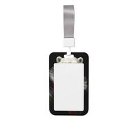 Woshuwo Polar Bear Fantasy Art Sliding Id Badge Holder Hard Plastic Work Card Case Name Tag Protector for Nurses Office