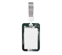 Woshuwo Powerful White Tiger Sliding Id Badge Holder Hard Plastic Work Card Case Name Tag Protector for Nurses Office