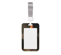 Woshuwo Pumpkin Head Man Riding Horse Sliding Id Badge Holder Hard Plastic Work Card Case Name Tag Protector for Nurses Office