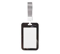 Woshuwo Raven On Old Skull Dark Fantasy Sliding Id Badge Holder Hard Plastic Work Card Case Name Tag Protector for Nurses Office