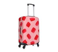 Woshuwo Red Brushstrokes On Light Pink Elastic Travel Luggage Covers Dustproof Scratch-Resistant Suitcase Protector Fit 22-24 Inch