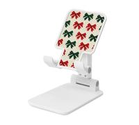 Woshuwo Red Green Bows On Cream Sweater Pattern Foldable Cell Phone Stand Adjustable Angle Height Desktop Portable Cellphone Cradle Compatible With All Smartphone White-Style