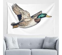 Woshuwo Retro Mallard Duck In Flight Tapestry Wall Art For Bedroom Living Room Dorm Modern Aesthetic Tapestry For Parties Backdrop Banner 60x40 Inch